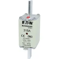 Eaton 315NHG1B Sicherungseinsatz, Niederspannung, 315 A, AC 440 V, 120 kA, NH1, gL/gG, IEC, Doppelkennmelder, spannungsführende Grifflasche NH FUSE - 3 Stück