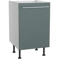 Kochstation Spülenschrank "KS-Bern2", grün (steingrün, hellgrau), B:50cm H:87cm T:58,4cm, Holzwerkstoff, Schränke, Spülenschrank, Breite 50 cm, 1 Tür
