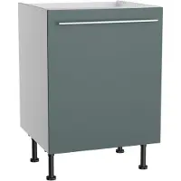 Kochstation Spülenschrank "KS-Bern2", grün (steingrün, hellgrau), B:60cm H:87cm T:58,4cm, Holzwerkstoff, Schränke, Spülenschrank, Breite 60 cm, 1 Tür