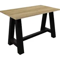 Mäusbacher Bartisch MÄUSBACHER, braun (schwarzstahl, alteichefarben, schwarzstahl), B:140cm H:105cm T:70cm, Tische, Bartisch, Gestell in A-Form (Breite 120, 140 oder 160 cm)