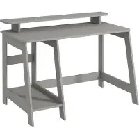 Skye Decor , Hochwertiger Schreibtisch, 120 x 73 x 60 cm, 100% melaminbeschichtete Spanplatte, 18 mm dick, zahlreiche Regale, wandmontierbar, elegantes graues Design für modernes Arbeiten.
