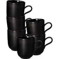 Seltmann Becher WEIDEN "Kaffeebecher Liberty Velvet Black 400 ml 6er Set schwarz", schwarz, 6 tlg., Porzellan, Trinkgefäße, Becher