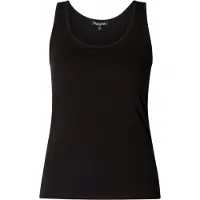 Base Level Trägertop "Yippie", Damen, Gr. 46, schwarz, Jersey, Obermaterial: 94% Baumwolle, 6% Elasthan, unifarben, Basic, figurbetont taillenbedeckt, Rundhals, Tops Trägertop, mit breiten Trägern