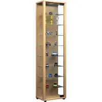 VCM Standvitrine "Holz Glas Stand Vitrine Sammelvitrine Edana Maxi", braun (buche), B:33cm, Obermaterial: 100% Holz Wood., Schränke, Standvitrine