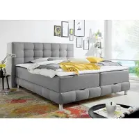 Inosign Boxbett "Vaasa", grau, B:174cm L:230cm, Komplettbetten, Boxbett, inkl. Bettkasten & Topper, XXL-Ausführung, Überlänge 220 cm
