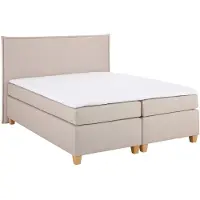 Home affaire Boxspringbett "Houssay", beige, B:172cm L:225cm, Struktur fein (100% Polyester), Komplettbetten, Boxspringbett, inkl. Topper, 5 Breiten, 2 Härtegraden auch in Überlänge 220 cm