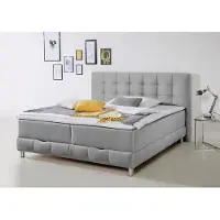 Inosign Boxbett "Vaasa", silber, B:214cm L:210cm, Komplettbetten, Boxbett, inkl. Bettkasten & Topper, XXL-Ausführung, Überlänge 220 cm