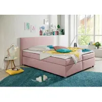 Home affaire Boxspringbett "Eliana", rosa (flamingo), B:187cm L:230cm, Komplettbetten, Boxspringbett, inkl. Topper, in 4 Breiten, 3 Matratzenarten und 2 Härtegraden