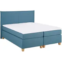 Home affaire Boxspringbett "Houssay", blau (petrol), B:212cm L:225cm, Struktur fein (100% Polyester), Komplettbetten, Boxspringbett, inkl. Topper, 5 Breiten, 2 Härtegraden auch in Überlänge 220 cm