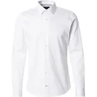 JOOP! Langarmhemd JOOP "Pit", Herren, Gr. 44, N-Gr, weiß, Web, Obermaterial: 97% Baumwolle, 3% Elasthan, unifarben, slim fit normal, 2-Knopf-Manschette, Hemden Langarmhemd