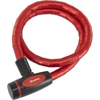 Master Lock Bicycles Kabelschloss 8228 PanzR, Rot 1m x 1,8 cm