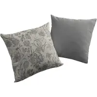 Adam Audio Dekokissen ADAM "Flower Cuveé Light", schwarz (schwarz, geblümt), B:50cm L:50cm, Baumwolle, Dekokissen_Sitzkissen_Kissenhüllen, Dekokissen, mit Blumenmuster, Wendekissenhülle ohne Füllung, 1 Stück