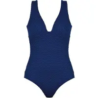 Naturana Badeanzug "Bergamo", Damen, Gr. 36, N-Gr, blau (dunkelblau), Elasthan, Polyamid, gemustert, Badeanzüge Badeanzug, mit breiten Trägern, gemusterte Optik, aus Polyamid und Elasthan