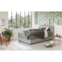 Cotta Boxbett "Beetle", grau (elephant), B:148cm L:210cm, 100% POLYESTER (PES), Komplettbetten, Boxbett, inkl. Topper und Bettkasten