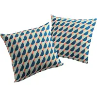 Adam Audio Dekokissen ADAM "Circles", blau (blau, orange, bedruckt), B:50cm L:50cm, Baumwolle, Dekokissen_Sitzkissen_Kissenhüllen, Dekokissen, GOTS zertifiziert - Kissenhülle ohne Füllung, 1 Stück