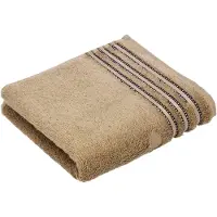 Vossen Badetuch "Cult de Luxe", braun (camel), B:67cm L:140cm, Walkfrottee, Walkfrottee, Handtücher, Badetuch, mit Glanzbordüre