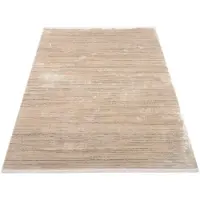 Machalke Teppich "fade out" Gr. 1, braun (cappuccino), B:67cm H:8mm L:130cm, Kunstfaser, Viskose, Teppiche, Teppich, Design Teppich, 3D-Optik, Hoch-Tief-Struktur, Wohnzimmer