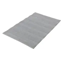 Kleine wolke Badematte "Tikka, Badvorleger, Badezimmer Teppich", grau (silbergrau), H:5mm, Baumwolle, Badematten, Badematte, Badteppich, Uni-Farben, gestreift, Hoch-Tief Effekt, reine Baumwolle