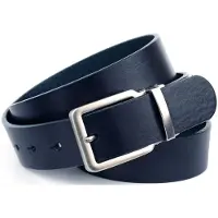 Anthoni Crown Ledergürtel , Herren, Gr. 85, blau, Leder, unifarben, Gürtel Ledergürtel, 3,5 cm breiter Casual-Vollledergürtel