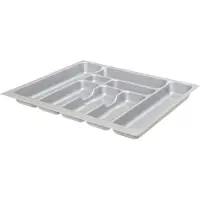 Optifit Besteckeinsatz , grau (silbergrau), B:51,8cm H:5cm T:47,3cm, Kunststoff, Schubladeneinsätze, Besteckeinsatz, Breite 60 cm, für Serien Faro, Kalmar, Mini, Parare, Iver, Vigo etc.