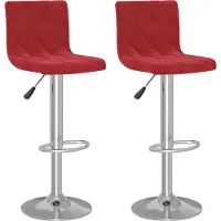 The Living Store Barhocker 2 Stk. Weinrot Samt