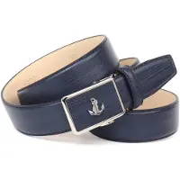 Anthoni Crown Ledergürtel , Herren, Gr. 95, blau (dunkelblau), Leder, unifarben, Gürtel Ledergürtel, Gürtelschnalle mit Anker