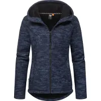 Ragwear Sweatjacke "Kapuzenstrickjacke Lyshka Melange", Damen, Gr. L, blau (navy), Obermaterial: 56% Baumwolle CO. 44% Polyester PES. Futter: 100% Polyester PES., Sweatjacken Sweatjacke