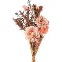 Creativ Green Kunstblumenstrauß "Zinnien-Mix-Bund", rosa (altrosa), B:20cm H:58cm T:12cm, Polyester, Kunstpflanzen, Kunstblumenstrauß