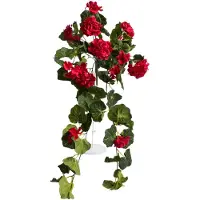 Botanic-Haus Kunstblume "Geranienhängebusch mit 11 Stielen", rot, B:25cm H:65cm T:25cm Ø:25cm, Kunststoff, Kunstpflanzen, Kunstblume