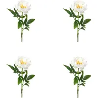 Creativ Green Kunstblume "Peonie", weiß, H:51cm, Obermaterial: 80% Polyester, 20% Polyethylen, Kunstpflanzen, Kunstblume