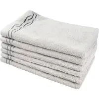 Dyckhoff Gaestehandtuecher "Wave", silber, B:30cm L:50cm, Frottier, Baumwolle, Handtücher, Gaestehandtuecher, mit Jacquard-Bordüre