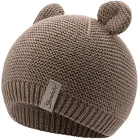 Sterntaler Strickmütze "GOTS Strickmütze Ohren", Mädchen, Gr. 37, braun (lichtbraun), Obermaterial: 100% Baumwolle CO(Bio)., Mützen Strickmütze