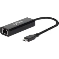Manhattan USB-C auf 2.5GBASE-T Ethernet-Netzwerkadapter, USB 3.2 Gen 1; Multi-Gigabit Ethernet mit 10/100/1000 Mbit/s und 2,5 Gbit/s, Kabelgebunden, USB Typ-C, Ethernet, Schwarz