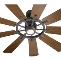 Kichler LED-Deckenventilator Gentry 65 weiß/walnuss dunkel