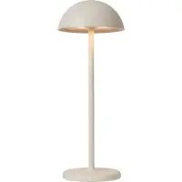 Lucide JOY – Wiederaufladbare Tischlampe für Innen- und Außenbereich – Batteriebetrieb – Durchmesser 12 cm – LED, dimmbar – 1x 1,5W, 3000K – IP54 – Weiß