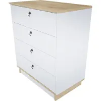 Skye Decor , Sahra - White, Oak, Kommode, Weiß, 100 % MELAMINBESCHICHTETE SPANPLATTEN, 72 x 42 x 83,1 cm