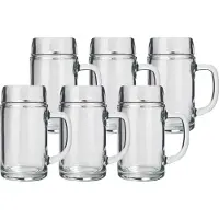 Stölzle Bierkrug STÖLZLE "Maßkrug STYRIA 1000 ml 6er Set transparent", bunt (transparent), 6 tlg., Glas, Trinkgefäße, Bierkrug