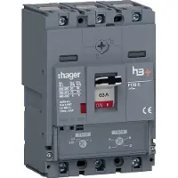 Hager HES063DC Leistungsschalter h3+ P160 TM ADJ 3P3D 63A 70kA CTC