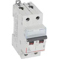 Legrand 409447 DX3 Leitungsschutzschalter D-Charakteristik, 6A, 2-polig, 10kA, 400VAC, 2TE