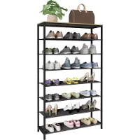 VCM Schuhregal "Metall Holz Schuhregal Schuhablage 7 Fächer Taliro", braun (honig, eiche), B:90cm T:30cm, Regale, Schuhregal