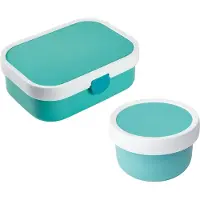 Mepal Lunchbox "Obst- und Bentobox Campus 300 & 750 ml türkis", blau (türkis), B:2cm H:2cm L:2cm, Kunststoff, Lebensmittelaufbewahrungsbehälter, Lunchbox