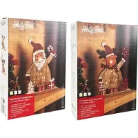 Mojawo LED Holz Weihnachtsmann Weihnachtskalender Weihnachtsdeko Kalender