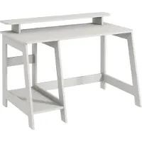 Skye Decor , Hochwertiger Schreibtisch, 120 x 73 x 60 cm, 100% melaminbeschichtete Spanplatte, 18 mm dick, mit zahlreichen Regalen, wandmontierbar, modernes Design in Weiß.