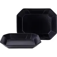 Creatable Servierschale "Box", schwarz, B:17cm T:22cm, Steinzeug, Schüsseln, Servierschale, Snackschale, Topaktueller „Street Food“ Trend