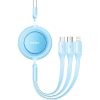 Baseus 3in1 Kabel USB-A Kabel - Micro USB für iPhone + USB-C 3.5A 1.1m Blau