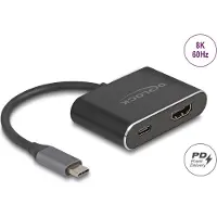 DeLOCK USB Type-C Adapter zu HDMI (DP Alt Mode) 8K mit HDR und Power Delivery 100 W, 7680 x 4320 Pixel