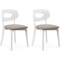Konsimo Esszimmerstühl Polsterstühle Holzstühle 2-tlg ''TANER", Beige, Stoff/Holz, Scandinavian, 47x80x45 cm
