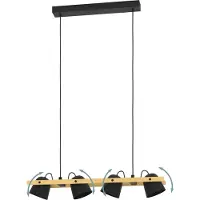 Eglo Hängeleuchte "HORNWOOD-Z", braun (schwarz, braun), 4, Ø 0cm H: 110cm, 1 Stk., Leuchten, FSCM70HB, ZigBee, App und Sprachsteuerung Alexa, RGB, dimmbar, Hängeleuchte