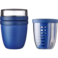 Mepal Lunchbox "Lunchpot mit Fruitpot Ellipse 2er Set", blau (vivid blau), B:2cm H:2cm L:2cm, Kunststoff, Lebensmittelaufbewahrungsbehälter, Lunchbox