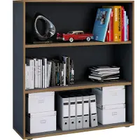 VCM Bücherregal "Holz Büro Regal Bücher Ordner Aktenregal Salia 3f", schwarz (anthrazit), B:100cm T:33cm, Regale, Bücherregal